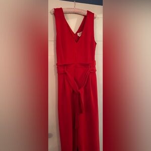 Anthropologie Vibrant Red Jumpsuit